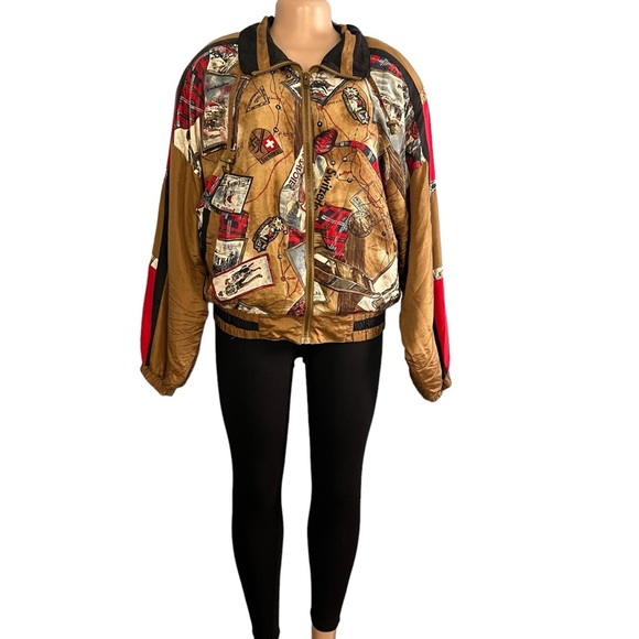 Studio Ray Tracksuit Jacket Brown 100% Silk Switzerland Winter - Picture 2 of 10